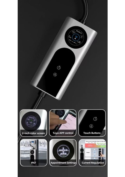 Elektrikli Araç Şarj Istasyonu 22KW 3faz 32AMPER 3.5/7/11/22 Type2 Taşınabilir 5metre 220V Dönüştürücü Çanta fiyatları