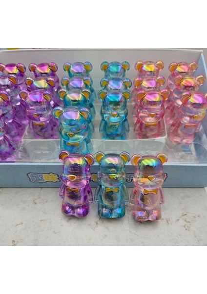 Kawaii Ayıcıklı Hologram Rengarenk Sevimli Çelik Bıçaklı Kalemtıraş 1ADET