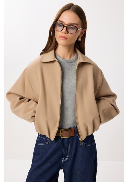 Balon Kesim Dokuma Ceket LDP0084 Bej fiyatları