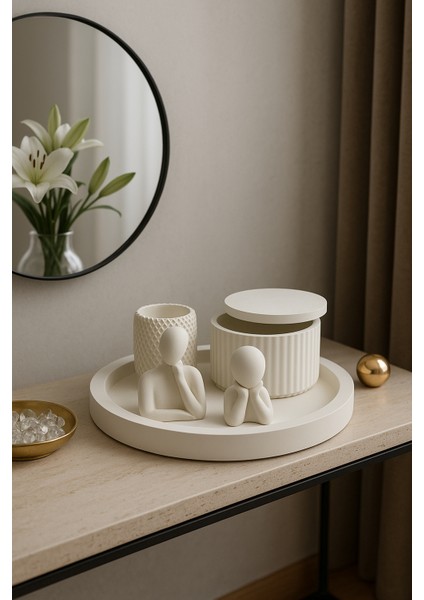 Modern Beyaz Dekoratif Set – 6 Parçalı Şık Tasarım fiyatları
