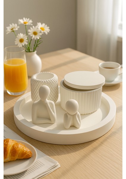 Modern Beyaz Dekoratif Set – 6 Parçalı Şık Tasarım fırsatları