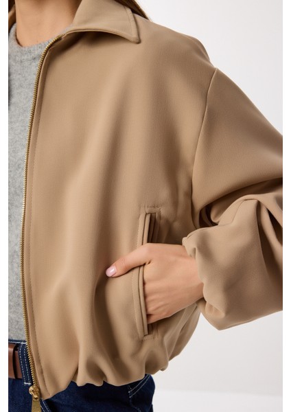 Balon Kesim Dokuma Ceket LDP0084 Bej indirimleri