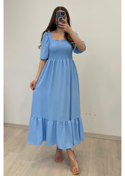 Kadın Gipeli Kısa Kol Uzun Elbise modelleri