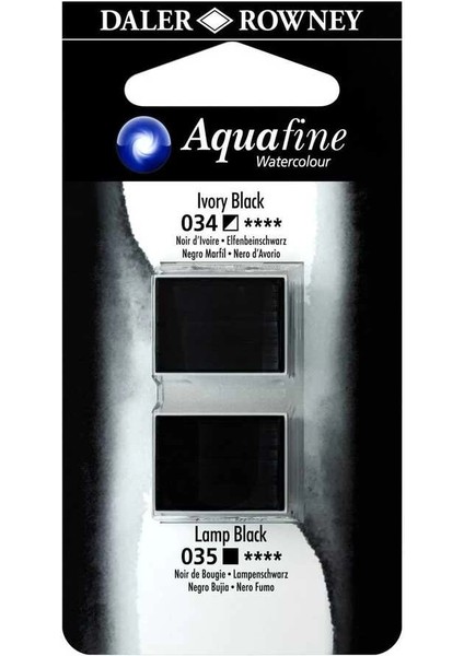 Aquafine 1/2 Tablet Sulu Boya 2'li Set Ivory Black / Lamp Black