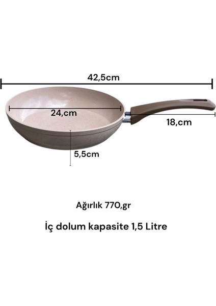 Granit Sahan Kızartma Tavası Yapışmaz Granit Tava 24CM modelleri