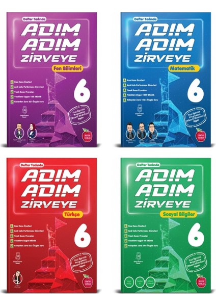 Newton 6. Sınıf Matematik Fen Türkçe Sosyal Adım Adım Zirveye Soru Bankası 4 Kitap