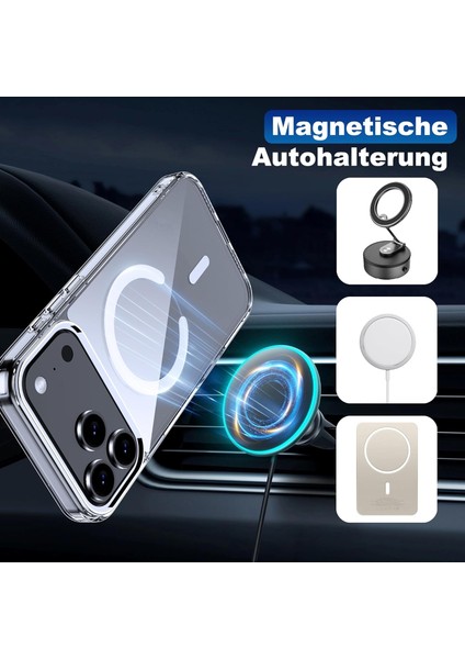 iPhone 17 Pro Max Kılıf Magsafe Wireless Kablosuz Şarj Destekli Sert Silikon Manyetik Şeffaf Kapak modelleri