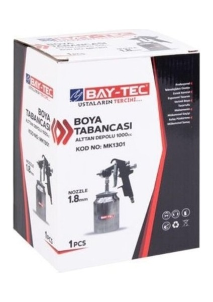Boya Tabancası MK1301 (Alttan Depolu 1000 Cc) 1.8 Mm. fiyatları
