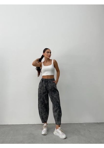Gabardin Kumaş Balon Pantolon
