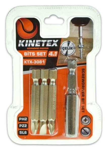 Kınetex Çelik Bits Seti 4 In1 KTX-3081