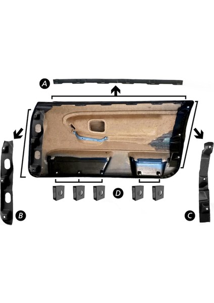 Bmw E36 Uyumlu Coupe Kapı Tamir Kiti (Sağ)