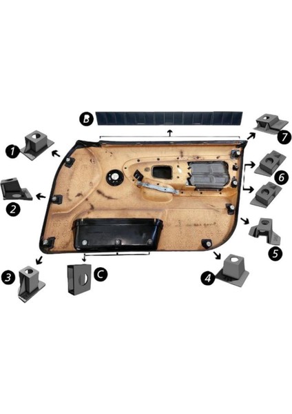 Bmw E36 Uyumlu Ön Kapı Tamir Kiti (Sol)