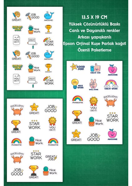8 Sayfa Öğretmen Sticker Seti Öğrenci/ Ödül/ Ödev STICKERI/MOTIVASYON/450 Den Fazla Etiket fiyatları