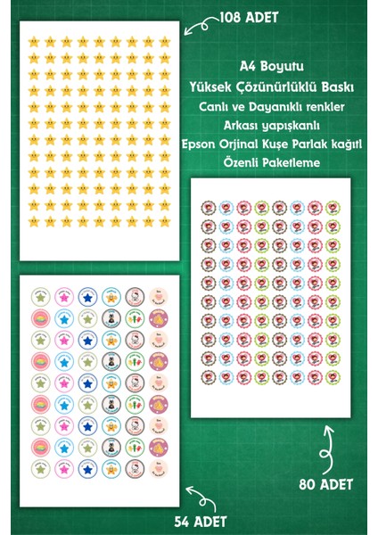 8 Sayfa Öğretmen Sticker Seti Öğrenci/ Ödül/ Ödev STICKERI/MOTIVASYON/450 Den Fazla Etiket modelleri