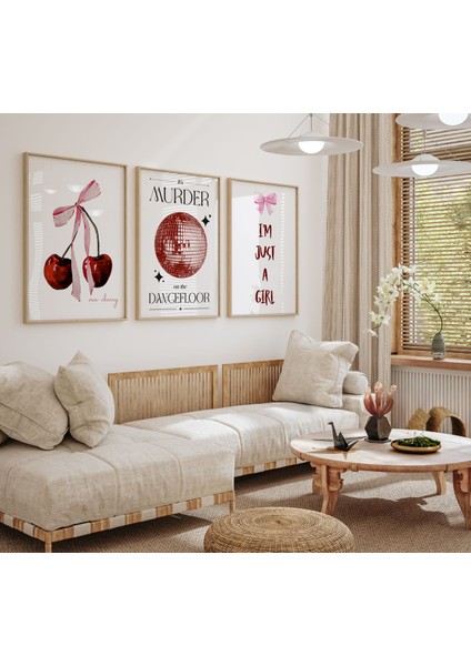 3'lü Poster Seti, Estetik Duvar Posteri Seti, Çerçevesiz Poster