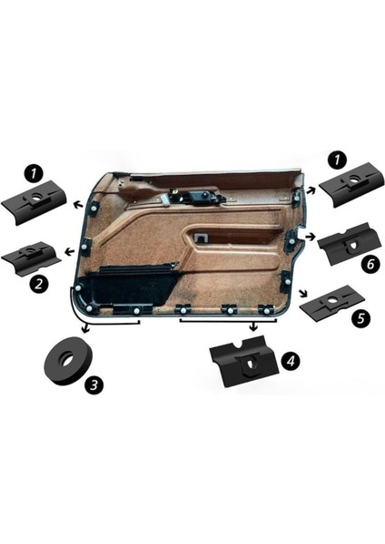 Bmw E34 Uyumlu Ön Kapı Tamir Kiti (Sol)