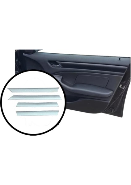 Bmw E46 Uyumlu Kapı Trim Seti (Gri-Karbon)