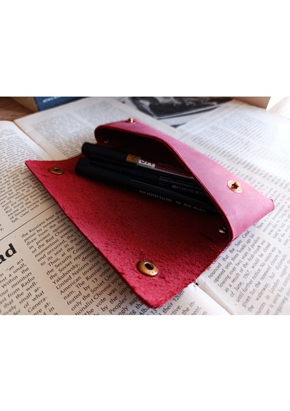 Crazy Gerçek Deri Tamamen El Emeği Özel Kalemleriniz Için Kalemlik Kalemkutu (15.5x6.5 ) A805 fırsatları