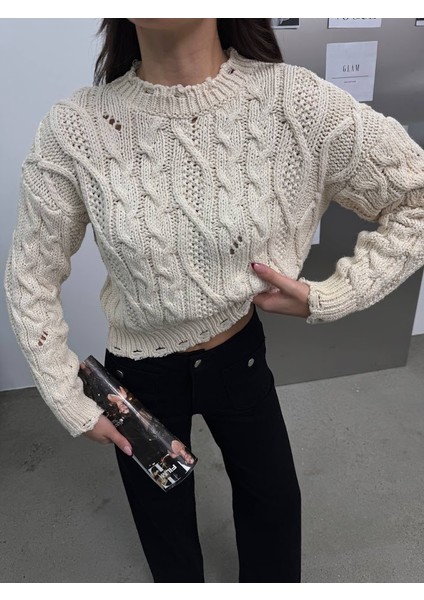 Saç Örgü Triko Kazak