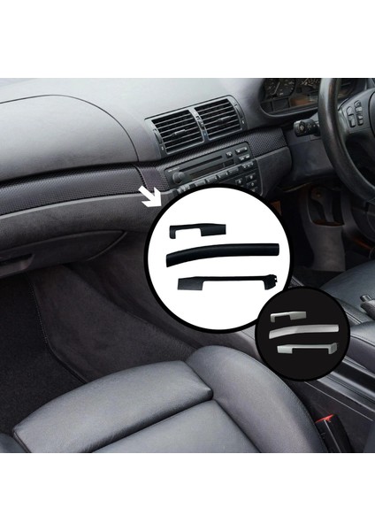 Bmw E46 Uyumlu Ön Trim Takımı (Gri-Karbon)