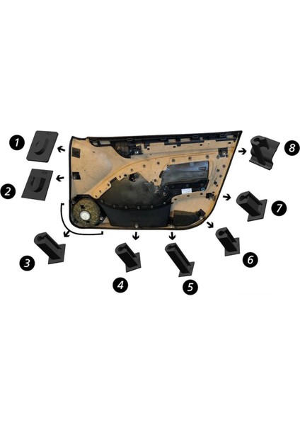 Bmw E46 Uyumlu Ön Kapı Tamir Kiti (Sağ)