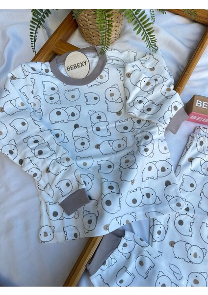 Beyaz Kuala Baskılı Pijama Takımı fiyatları