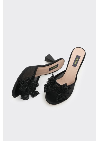 Taşlı Fiyonklu Kadın Topuklu Abiye Terlik fırsatları