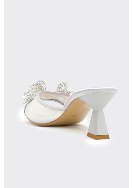 Taşlı Fiyonklu Kadın Topuklu Abiye Terlik modelleri