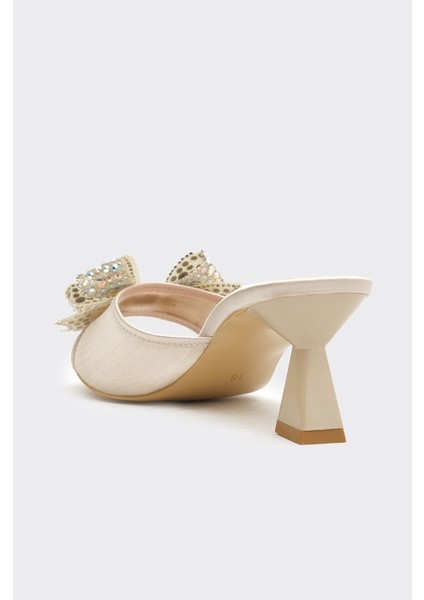 Taşlı Fiyonklu Kadın Topuklu Abiye Terlik modelleri