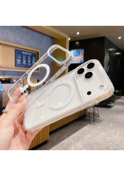 Iphone 17 Pro Uyumlu 3D Kamera Korumalı Şeffaf Magsafe Şarj Özellikli Darbe Emici Kılıf fiyatları