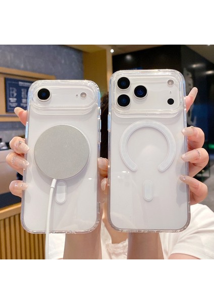 Iphone 17 Pro Uyumlu 3D Kamera Korumalı Şeffaf Magsafe Şarj Özellikli Darbe Emici Kılıf modelleri