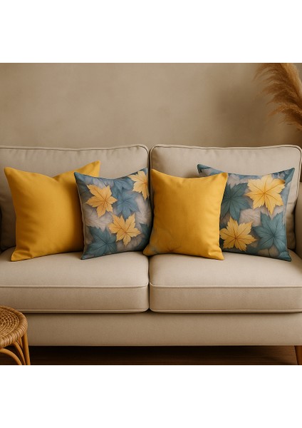 4’lü Bohem Dekoratif Kırlent Seti – Overlok Dikişli, Tela Destekli , Dijital Duck Kumaş , 4AL 1 Öde modelleri