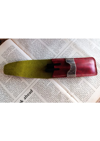 Crazy Hors Hakiki Deri El Emeği Özel Kalemleriniz Için Kalemlik Kalem Kutu 27 cm 6 cm A807 fırsatları