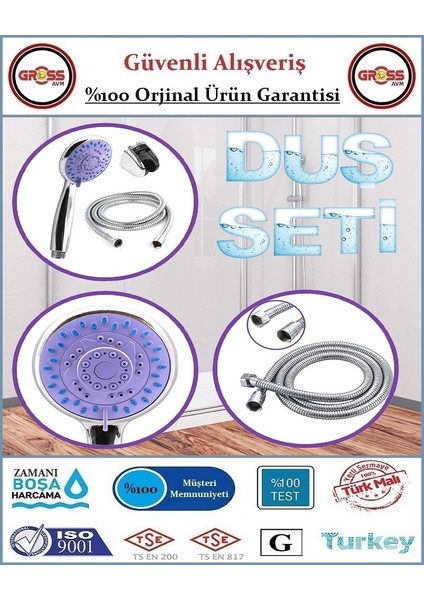 Duş Takımı - Mafsallı Duş Seti - Mor Başlık fiyatları
