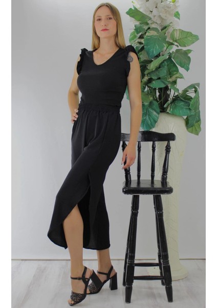 Fırfırlı Kolsuz Bluz Siyah - 1290.30 modelleri
