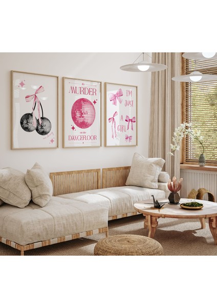 3'lü Poster Seti, Estetik Duvar Posteri, Çerçevesiz Poster