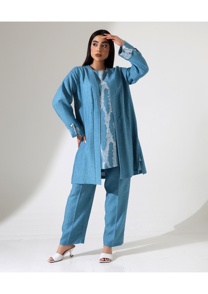 Viskon Keten Üçlü Tesettür Takım fırsatları