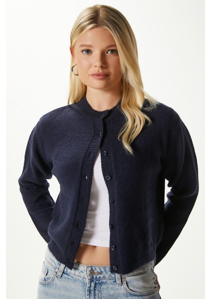 Kadın Nina Bisiklet Yaka Lacivert Basic Hırka fiyatları