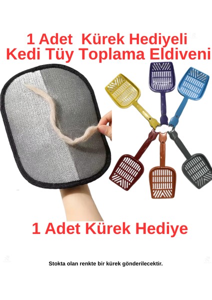 Kedi Tüy Toplama Eldiveni Kürek Hediyeli