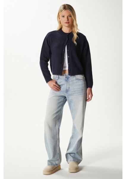 Kadın Nina Bisiklet Yaka Lacivert Basic Hırka modelleri