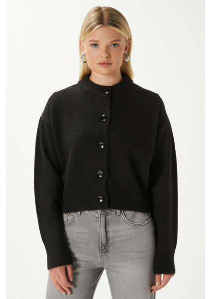 Kadın Tilia Crop Siyah Örgü Hırka fiyatları