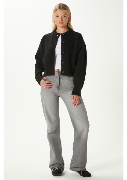 Kadın Tilia Crop Siyah Örgü Hırka indirimleri