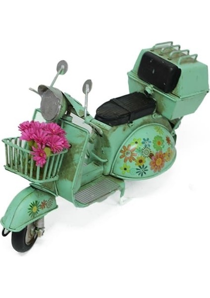 Dekoratif Metal Scooter Sepetli modelleri