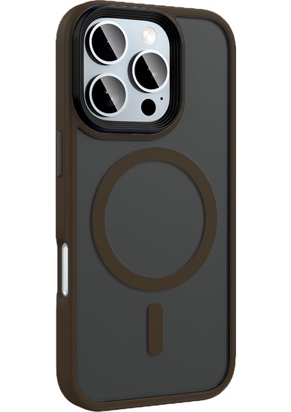 iPhone 16 Pro Kılıf Mat Arka Yüzey Wireless Şarj Özellikli Flet M-Safe Kılıf modelleri