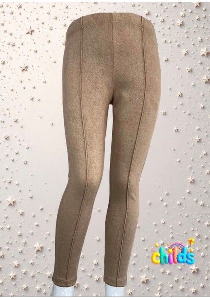 Süet Şardonsuz Lıkralı Kız Çocuk Dikişli Nervürlü Tayt Pantolon fiyatları