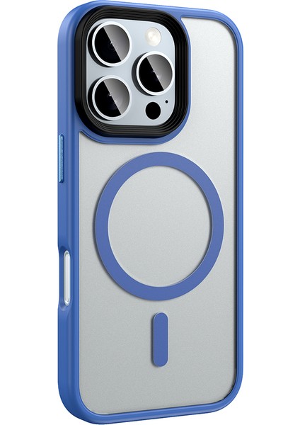 iPhone 16 Pro Kılıf Mat Arka Yüzey Wireless Şarj Özellikli Flet M-Safe Kılıf modelleri