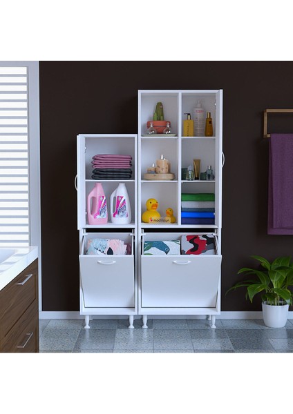 Forbest Inci 97 x 165 cm Banyo Dolabı 3 Kapaklı Banyo Dolabı Çok Amaçlı Dolap