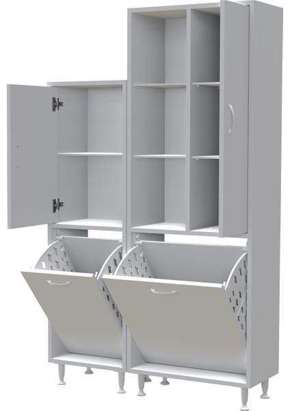 Forbest Inci 97 x 165 cm Banyo Dolabı 3 Kapaklı Banyo Dolabı Çok Amaçlı Dolap