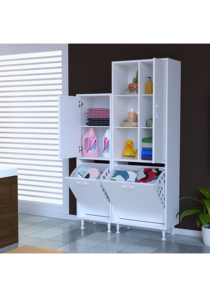 Forbest Inci 97 x 165 cm Banyo Dolabı 3 Kapaklı Banyo Dolabı Çok Amaçlı Dolap