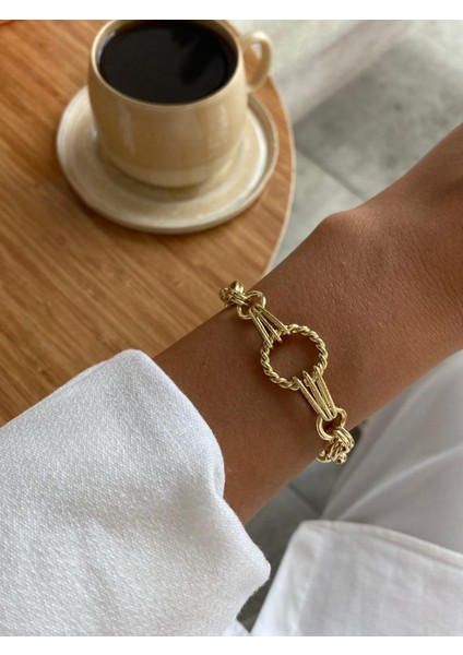 Xuping 14K Burgu Detay Ortası Halka Model Gurmet Hallow Gold Bileklik fırsatları